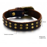Reliable Quality Retro Titanium Leather Bangle