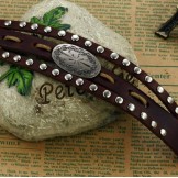 Quality and Quantity Assured Male Retro Titanium Leather Bangle 