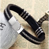 Durable in Use Black Titanium Silicone Bangle 