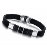 The Queen of Quality Black Titanium Silicone Bangle 