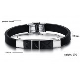 The Queen of Quality Black Titanium Silicone Bangle 