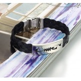 Easy to Use Male Scorpion Titanium Leather Bangle 