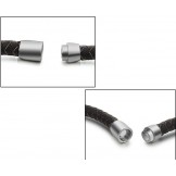 Quality and Quantity Assured Male Brown Titanium Leather Bangle 