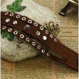 Excellent Quality Male Retro Titanium Leather Bangle 