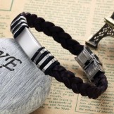 Reliable Quality Brown Titanium Leather Bangle