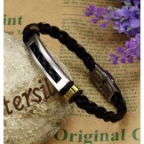 Selling Well all over the World Titanium Leather Bangle 