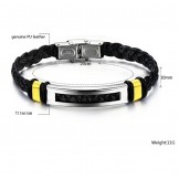 Selling Well all over the World Titanium Leather Bangle 