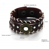 The King of Quantity Unisex Titanium Leather Bangle 