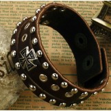 High Quality Cross Titanium Leather Bangle 