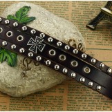 High Quality Cross Titanium Leather Bangle 