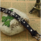 The Queen of Quality Cross Titanium Leather Bangle 