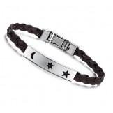 Durable in Use Titanium Leather Bangle