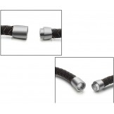 Excellent Quality Male Brown Titanium Leather Bangle 