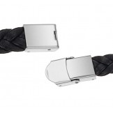 Wide Varieties Male Titanium Leather Bangle 