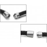 Superior Quality Black Titanium Leather Bangle