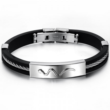 Reliable Reputation Viper Titanium Leather Bangle 