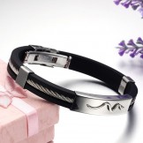 Reliable Reputation Viper Titanium Leather Bangle 