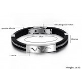 Reliable Reputation Viper Titanium Leather Bangle 