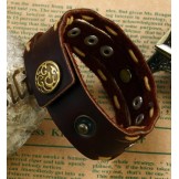 to Enjoy High Reputation at Home and Abroad Retro Titanium Leather Bangle