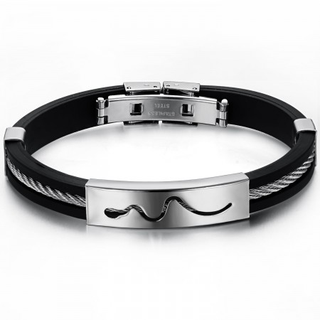 Durable in Use Hollow Titanium Silicone Bangle 