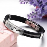 Durable in Use Hollow Titanium Silicone Bangle 