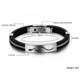 Durable in Use Hollow Titanium Silicone Bangle 