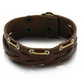 Superior Quality Titanium Leather Bangle 