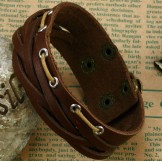 Superior Quality Titanium Leather Bangle 