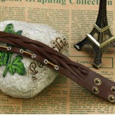 Superior Quality Titanium Leather Bangle 