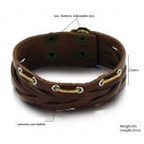 Superior Quality Titanium Leather Bangle 