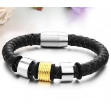 Stable Quality Female Titanium Leather Bangle 
