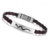 Reliable Reputation Female Titanium Leather Bangle 