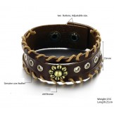 Excellent Quality Retro Titanium Leather Bangle 