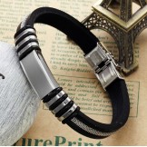 Wide Varieties Titanium Silicone Bangle 