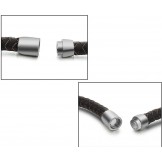 Easy to Use Male Brown Titanium Leather Bangle 