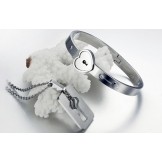 Wide Varieties Lock Titanium Bangle For Lovers 
