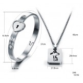 Wide Varieties Lock Titanium Bangle For Lovers 