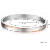 Stable Quality Titanium Bangle For Lovers With Rhinestone