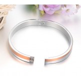 Stable Quality Titanium Bangle For Lovers With Rhinestone