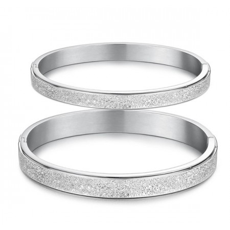 Stable Quality Scrub Titanium Bangle For Lovers 