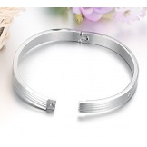 Quality and Quantity Assured Titanium Bangle For Lovers With Rhinestone