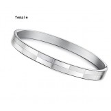 Wide Varieties Grid Titanium Bangle For Lovers