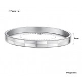 Wide Varieties Grid Titanium Bangle For Lovers