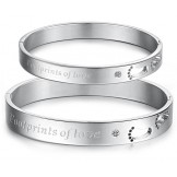 Excellent Quality Titanium Bangle For Lovers With Rhinestone