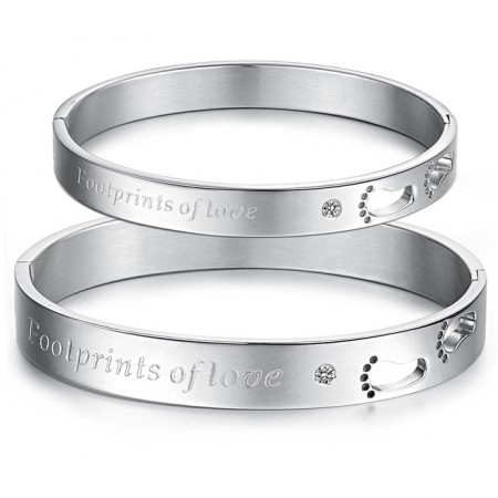 Excellent Quality Titanium Bangle For Lovers With Rhinestone