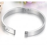 Excellent Quality Titanium Bangle For Lovers With Rhinestone
