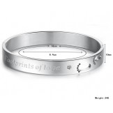 Excellent Quality Titanium Bangle For Lovers With Rhinestone
