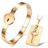 Reliable Reputation Lock Shape Titanium Bangle For Lovers 