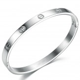 High Quality Female Titanium Bangle With Diamond