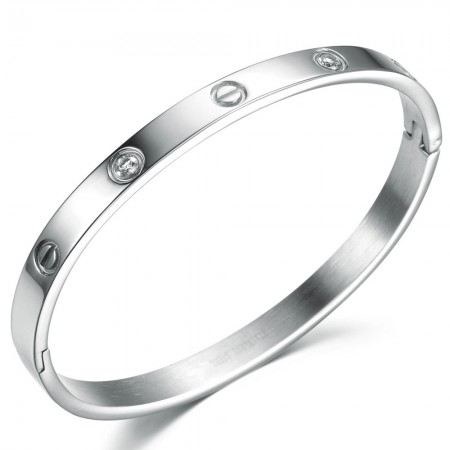 High Quality Female Titanium Bangle With Diamond